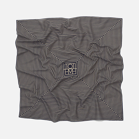 Signature Monogram Cotton Blanket Scarf Black