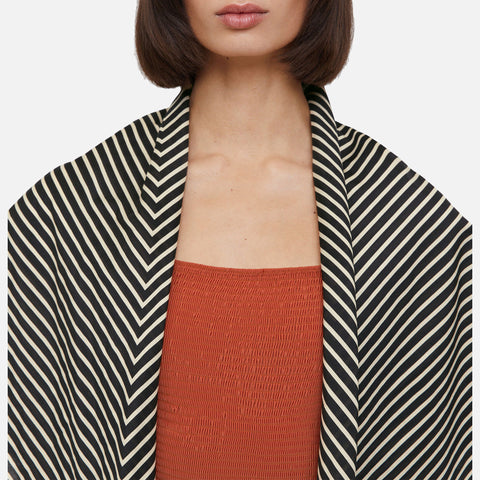 Signature Monogram Cotton Blanket Scarf Black