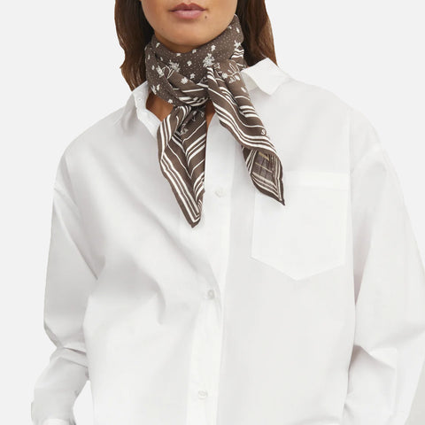 Skall Classic Scarf 90x90 Dark Brown/Light Cream