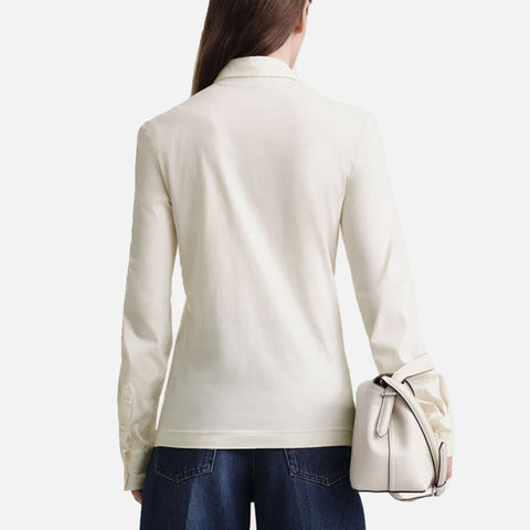 Slim Cotton-Jersey Shirt Macadamia