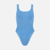 Square Neck Swimsuit Crinkle Cornflower