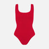 Square Neck Swimsuit Crinkle Red
