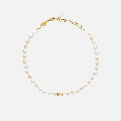 Stellar Pearly Anklet Gold