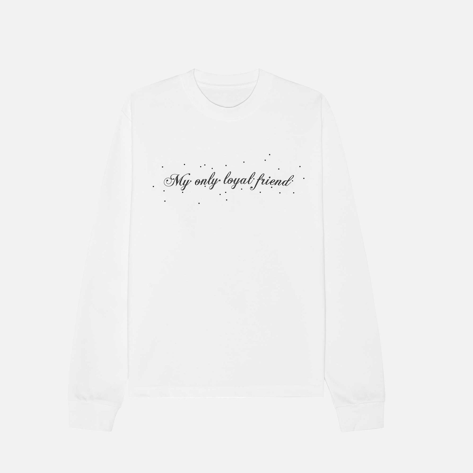Oversized Long Sleeve Dog T-shirt White