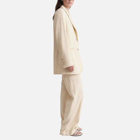 Tailored Herringbone Suit Jacket Bleached Sand