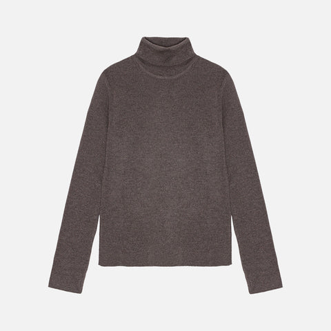 Tao Rib Turtleneck Knit Dark Brown