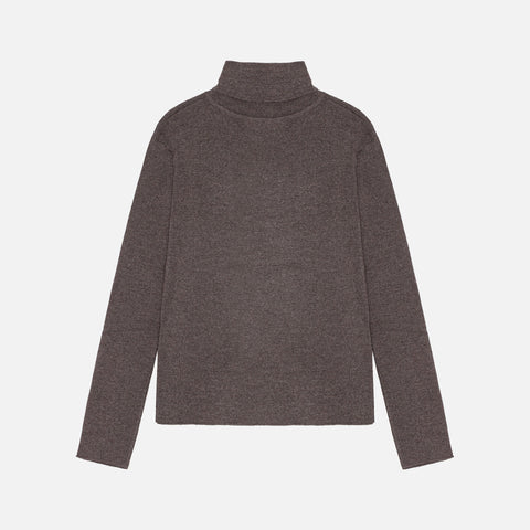 Tao Rib Turtleneck Knit Dark Brown