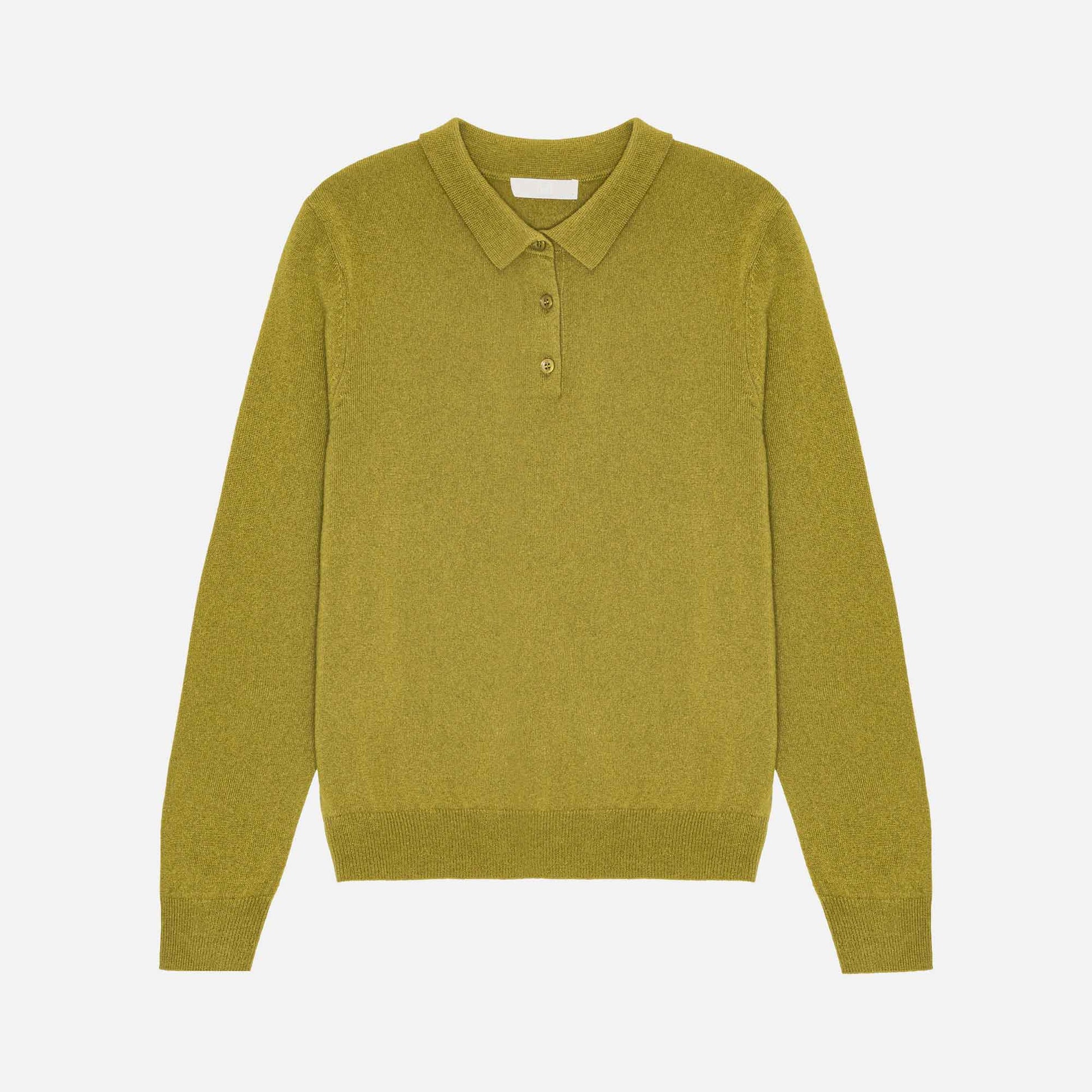 Ted Cashmere Polo Pickle Green