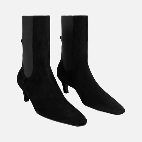 The Mid Heel Boot Black