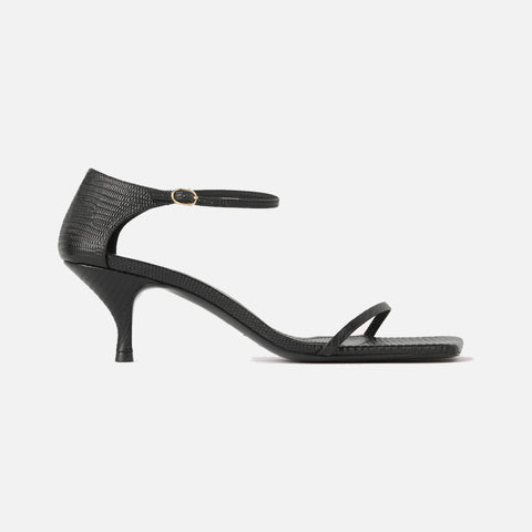 The Strappy Sandal Black Lizard