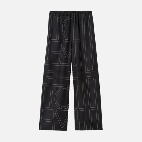 Silk PJ Bottoms Black Monogram