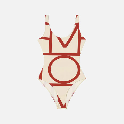 Monogram Swimsuit Cava/Red