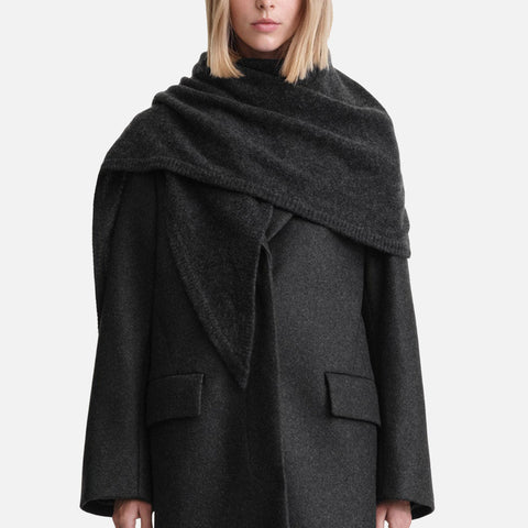 Triangle Cashmere Scarf Dark Grey Melange