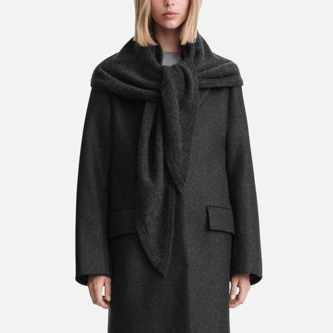 Triangle Cashmere Scarf Dark Grey Melange