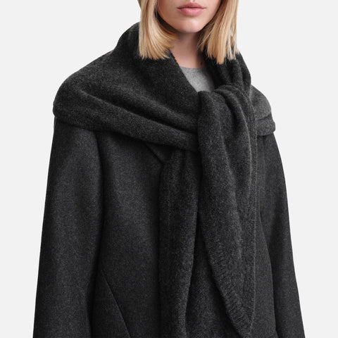 Triangle Cashmere Scarf Dark Grey Melange