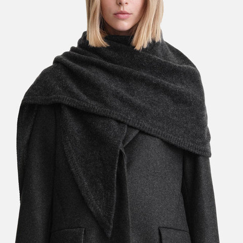 Triangle Cashmere Scarf Dark Grey Melange