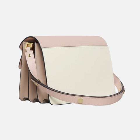 Trunk Bag Saffiano Leather Camellia/Talc/Natural