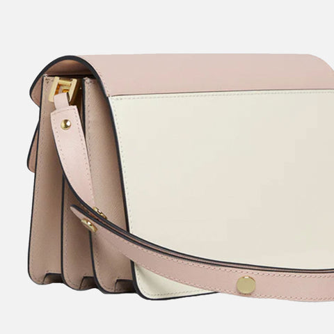 Trunk Bag Saffiano Leather Camellia/Talc/Natural