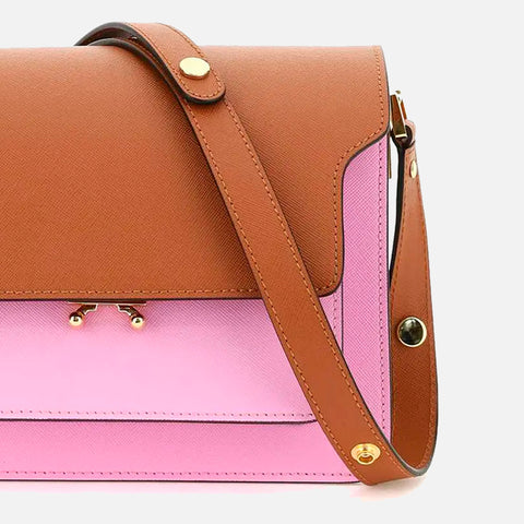 Trunk Bag Saffiano Leather Moca/Pink Candy/Shell