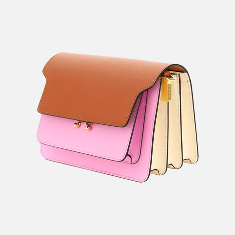Trunk Bag Saffiano Leather Moca/Pink Candy/Shell