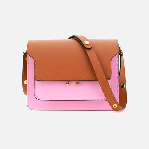 Trunk Bag Saffiano Leather Moca/Pink Candy/Shell