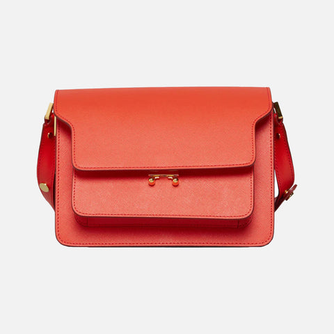 Trunk Bag Saffiano Leather Indian Orange