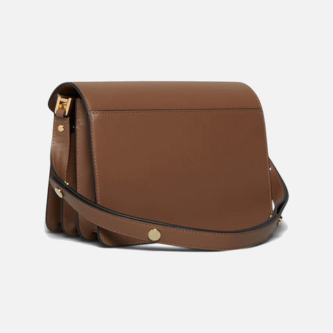 Trunk Bag Smooth Leather Gold Brown