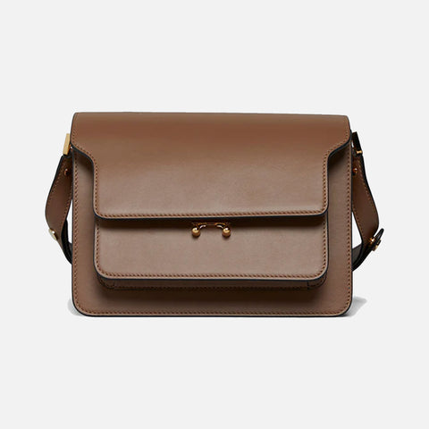 Trunk Bag Smooth Leather Gold Brown