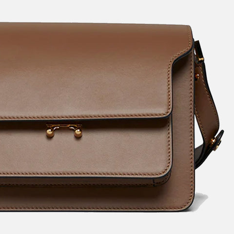 Trunk Bag Smooth Leather Gold Brown