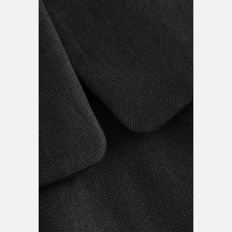 Turi Linen Herringbone Vest Black