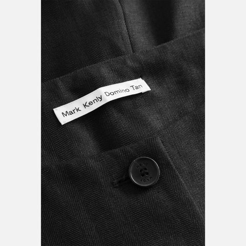 Turi Linen Herringbone Vest Black