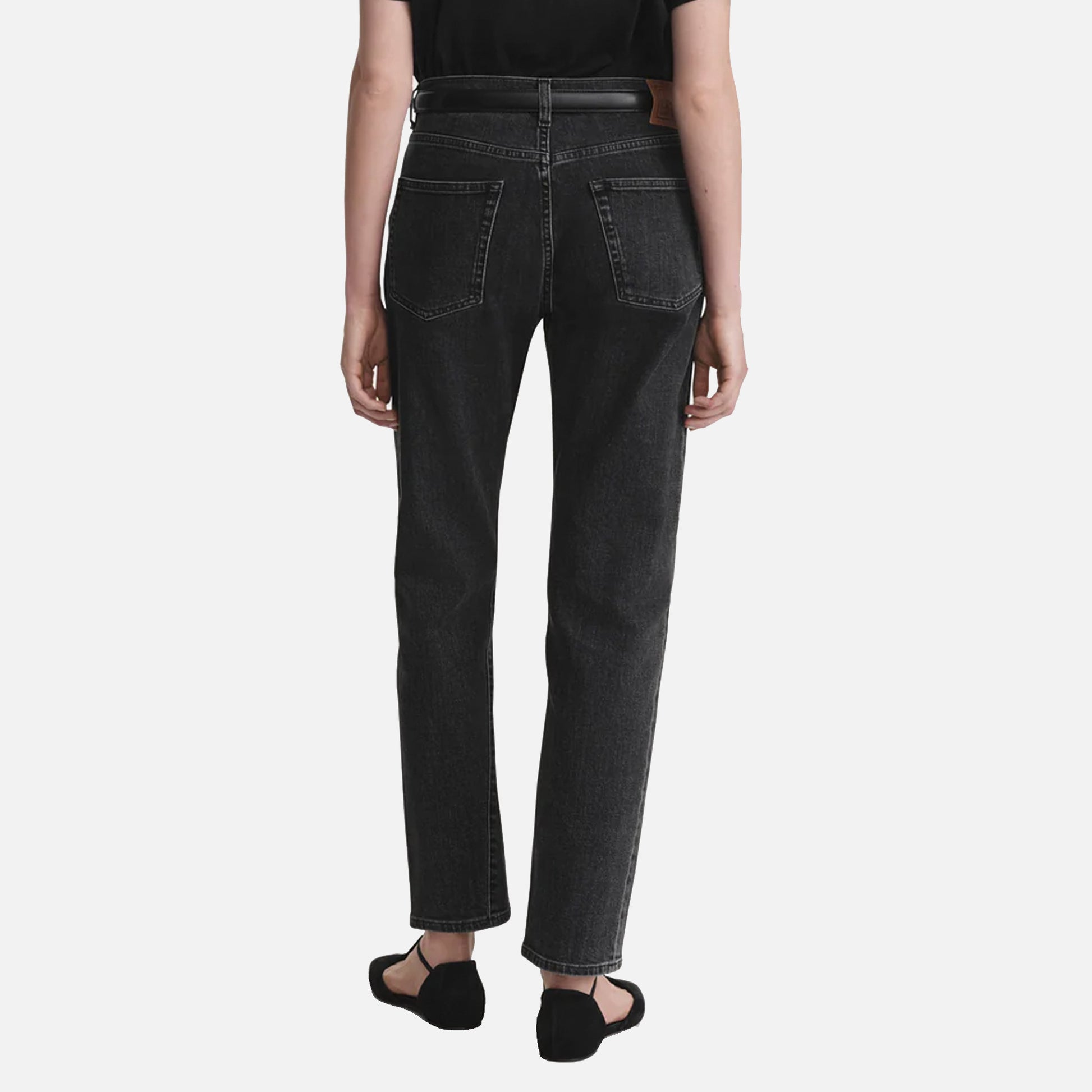 Twisted Seam Denim Jeans Gray Wash