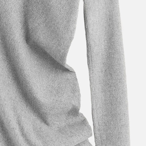 Twisted Flannel Top Light Grey Melange