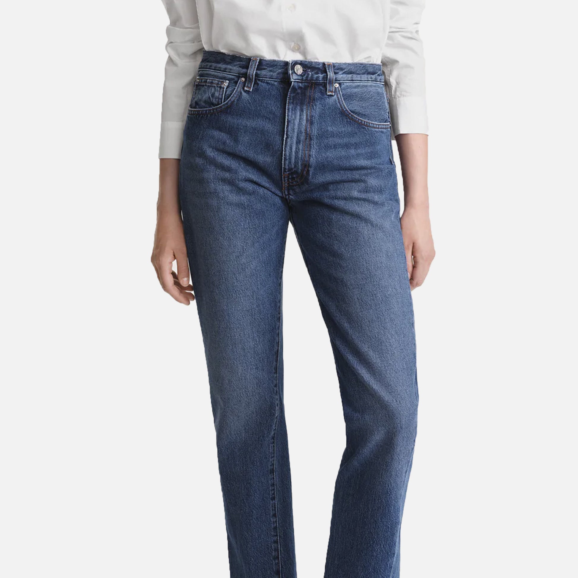 Twisted Seam Denim Washed Blue