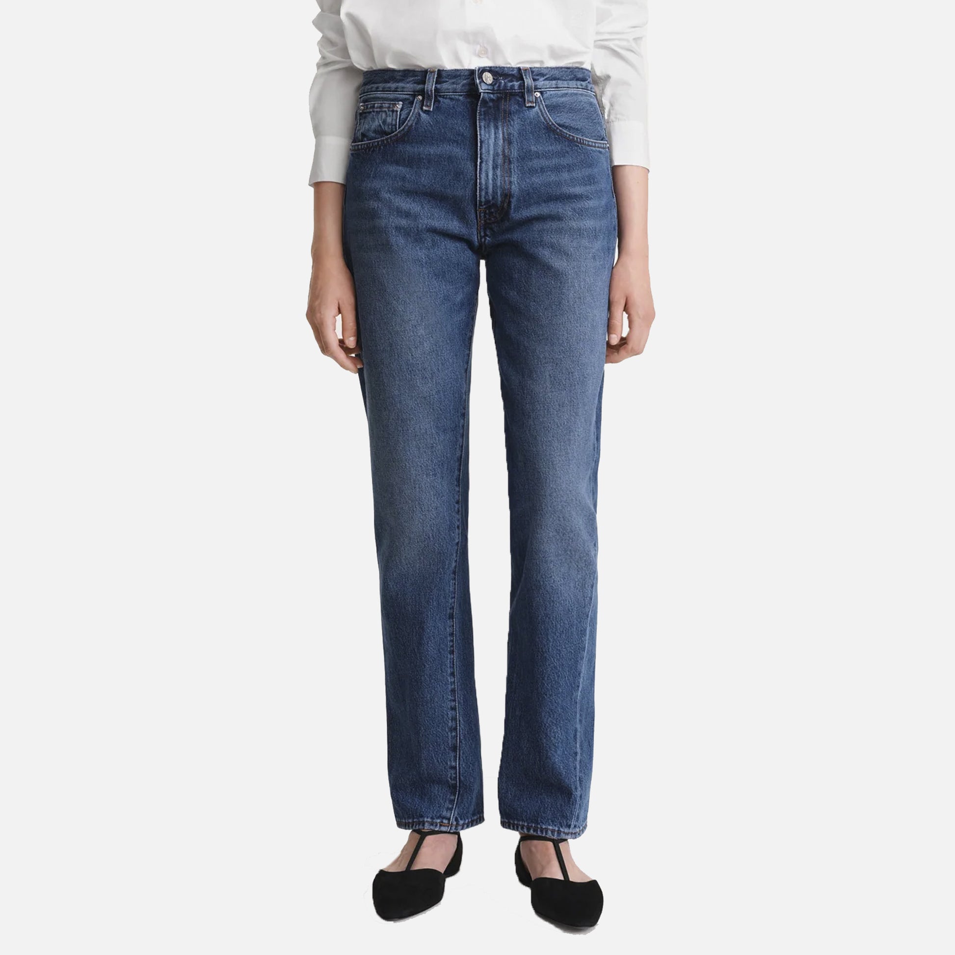 Twisted Seam Denim Washed Blue