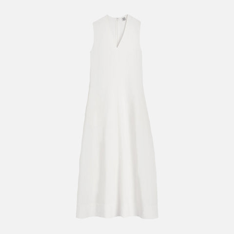 Fluid V-Neck Dress Off White