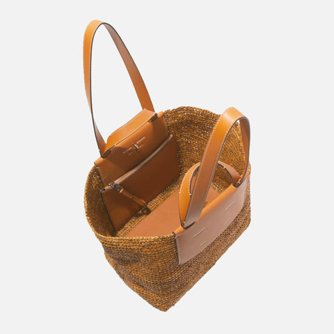Large Morris Raffia Tote Bag Honey