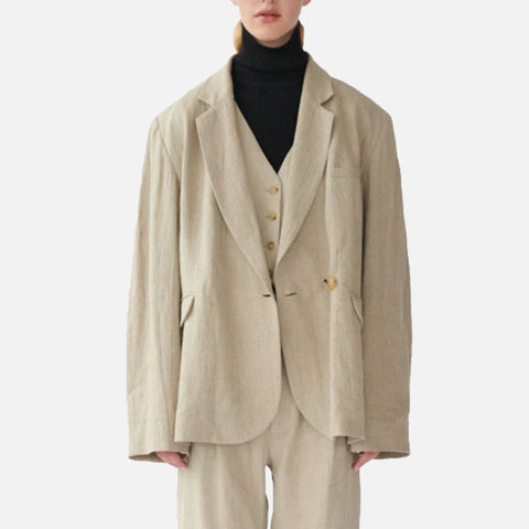 Linen Oversize Blazer Nature