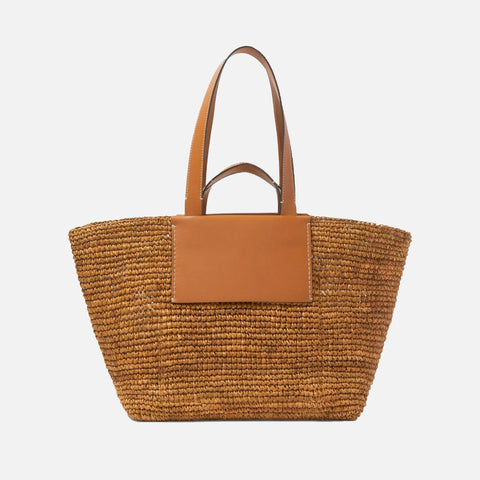 Large Morris Raffia Tote Bag Honey