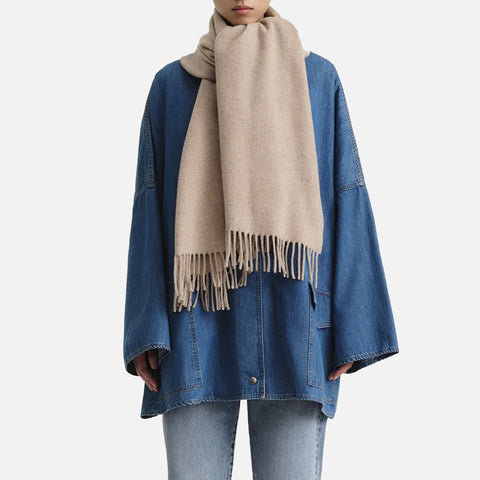 Classic Wool Scarf Light Beige Melange