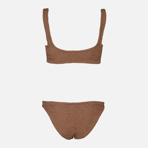 Xandra Bikini Crinkle Metallic Cocoa