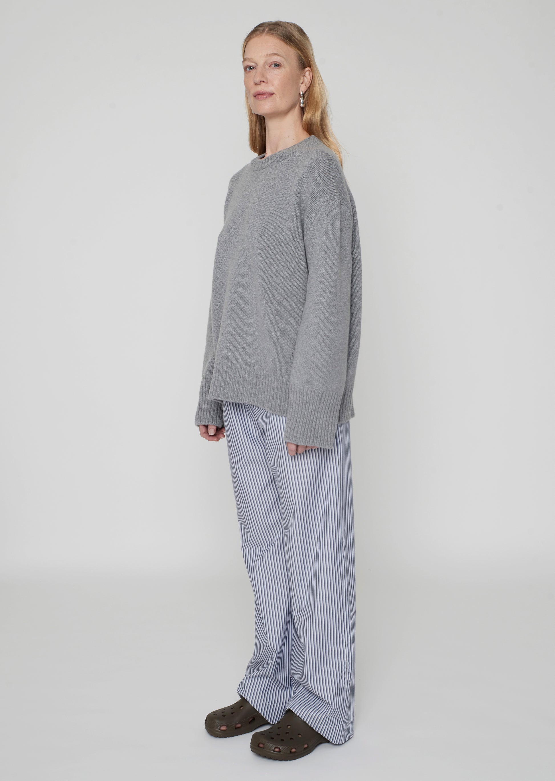 Colin Crewneck Sweater Grey Melange