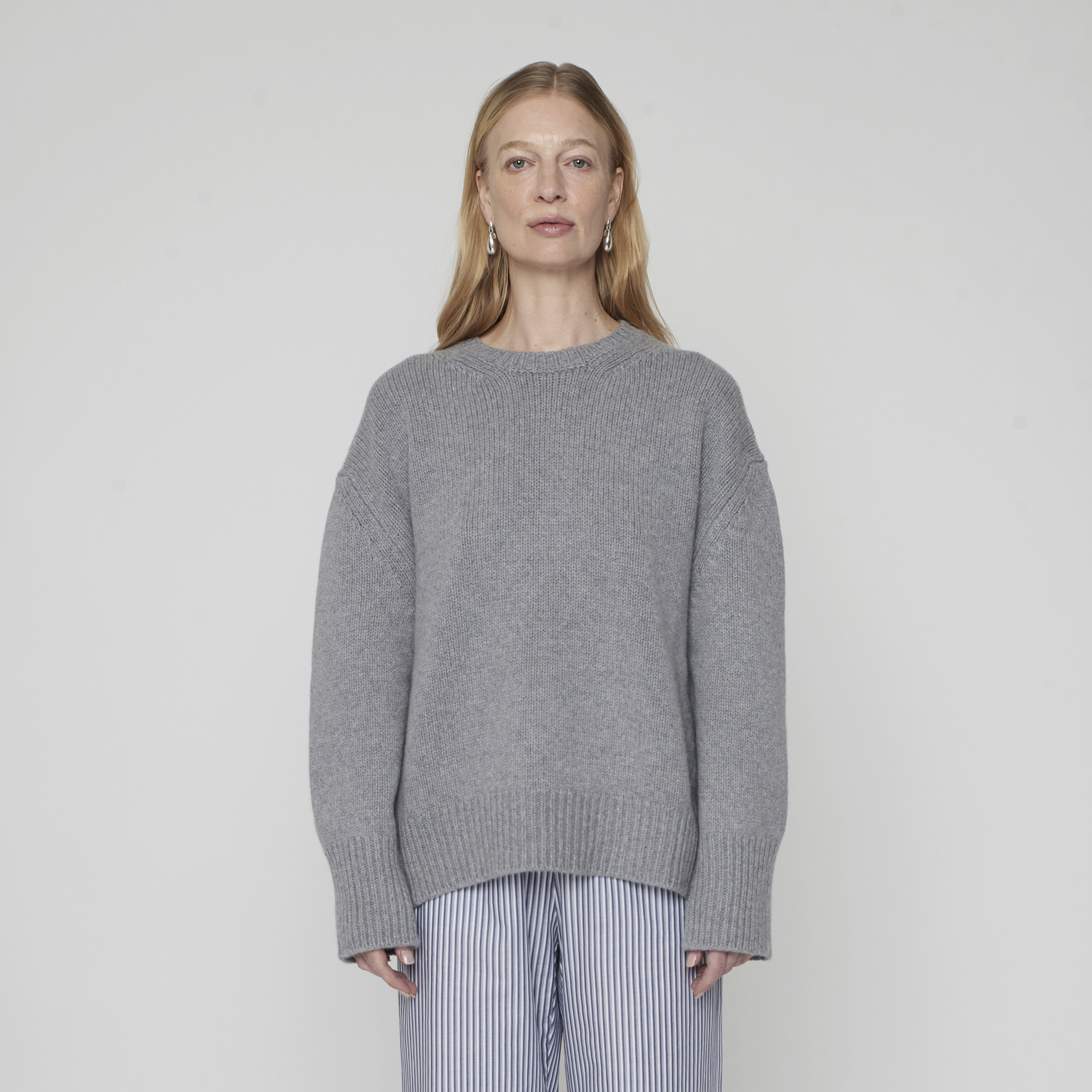 Colin Crewneck Sweater Grey Melange