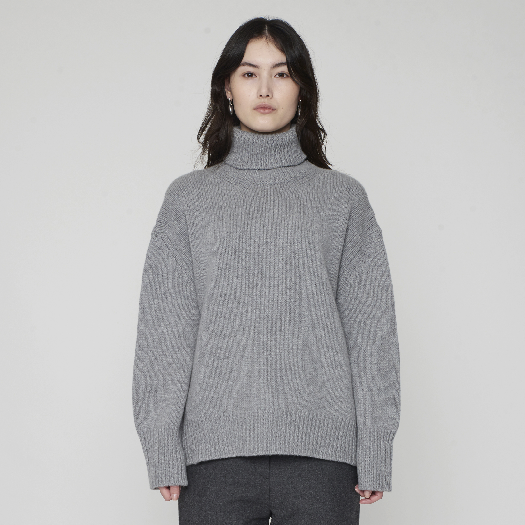 James Highneck Sweater Gray Melange
