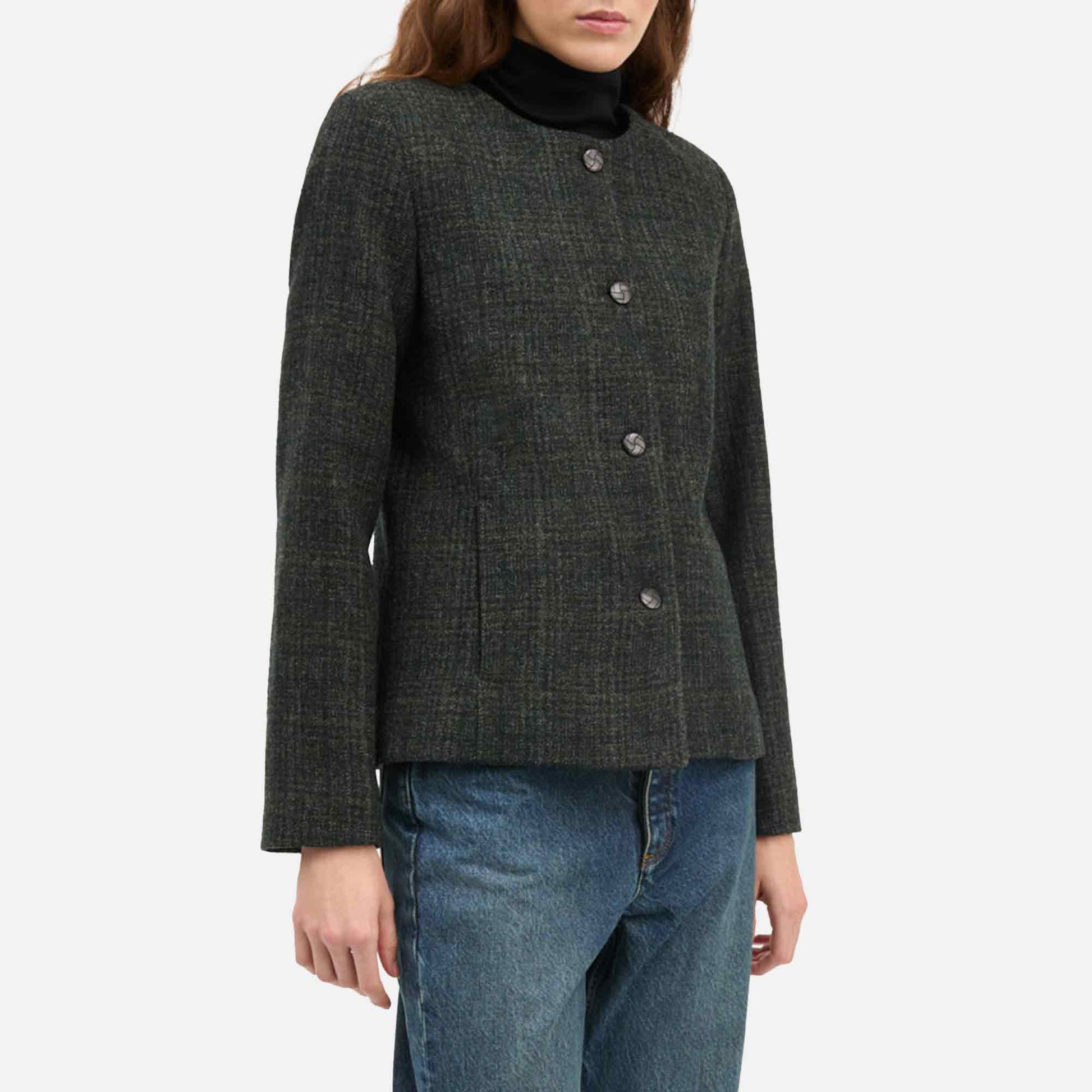Mabel Jacket Green Check Structure