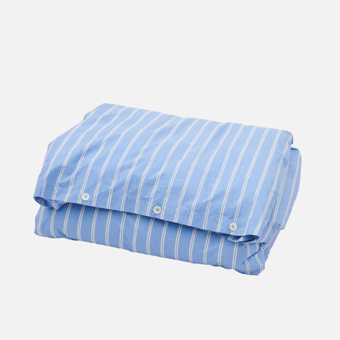 Percale Duvet Cover Island Blue Stripes