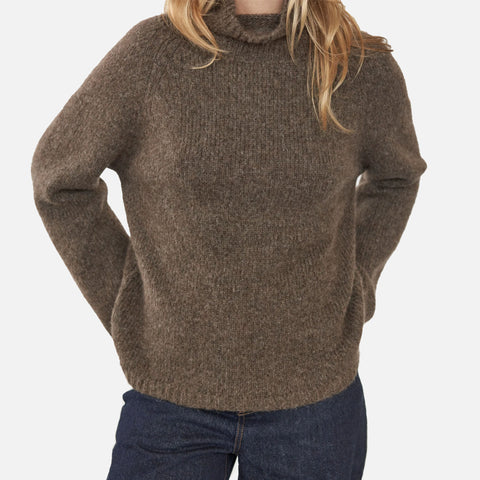 Brushed Wool Knit Brown