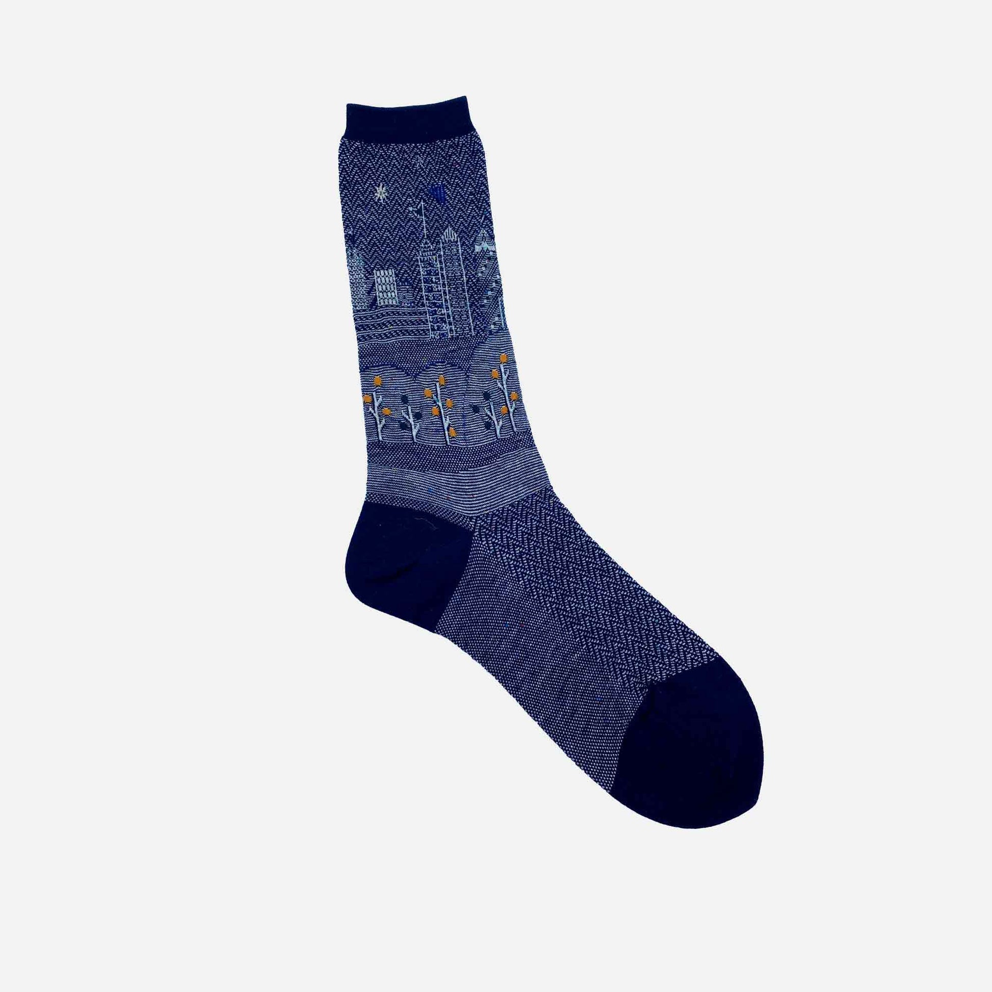 City Scape Socks Navy