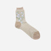 Flowers On Basket Socks Ivory