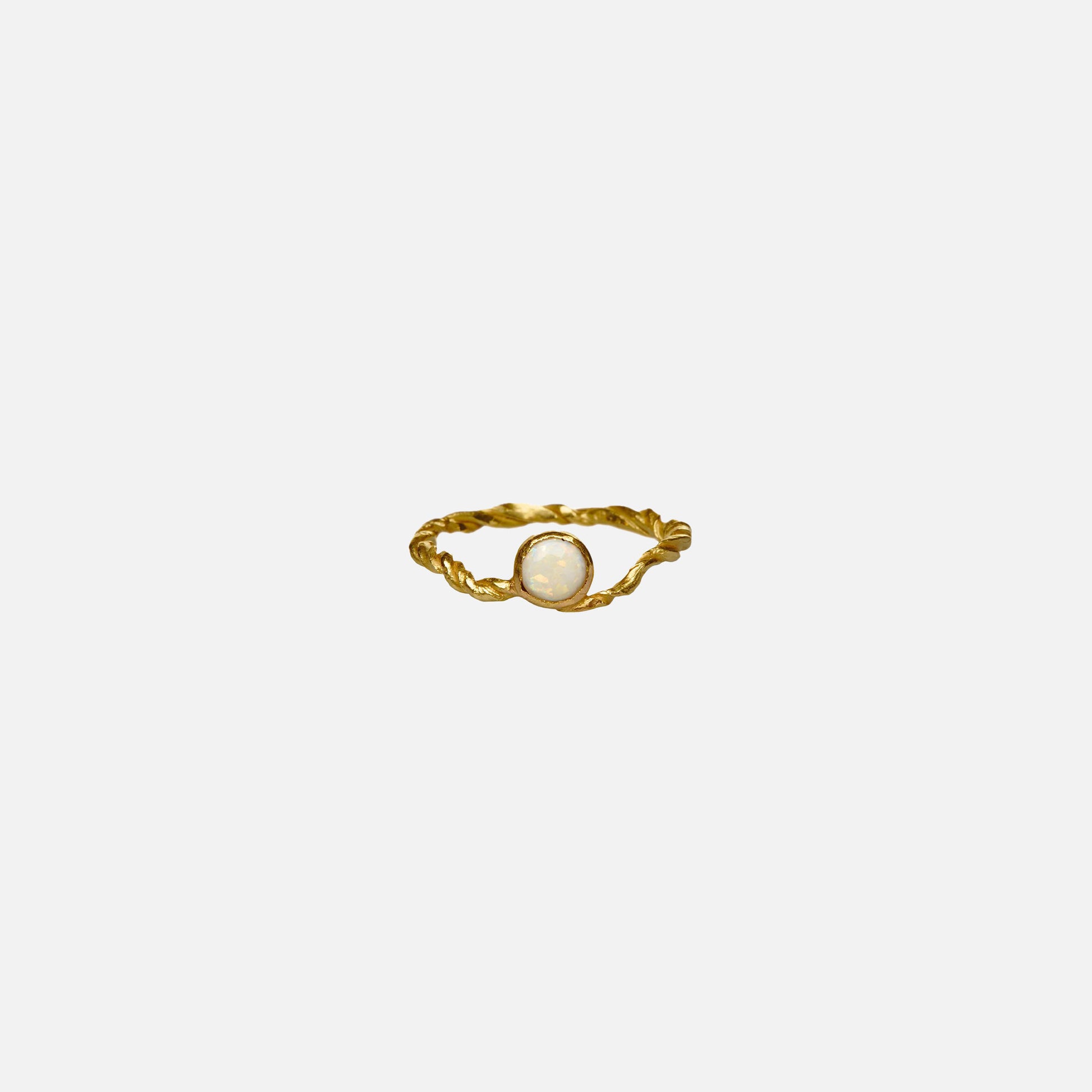 Abyss White Opal Ring